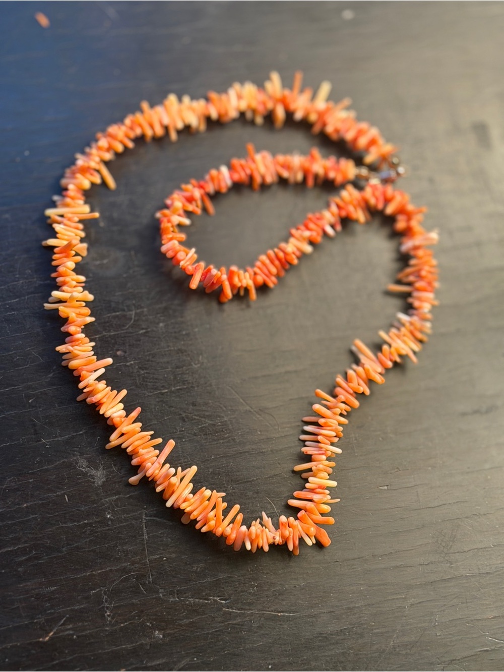 Vintage Pink Branch Coral Natural Sea Dainty Strand Necklace